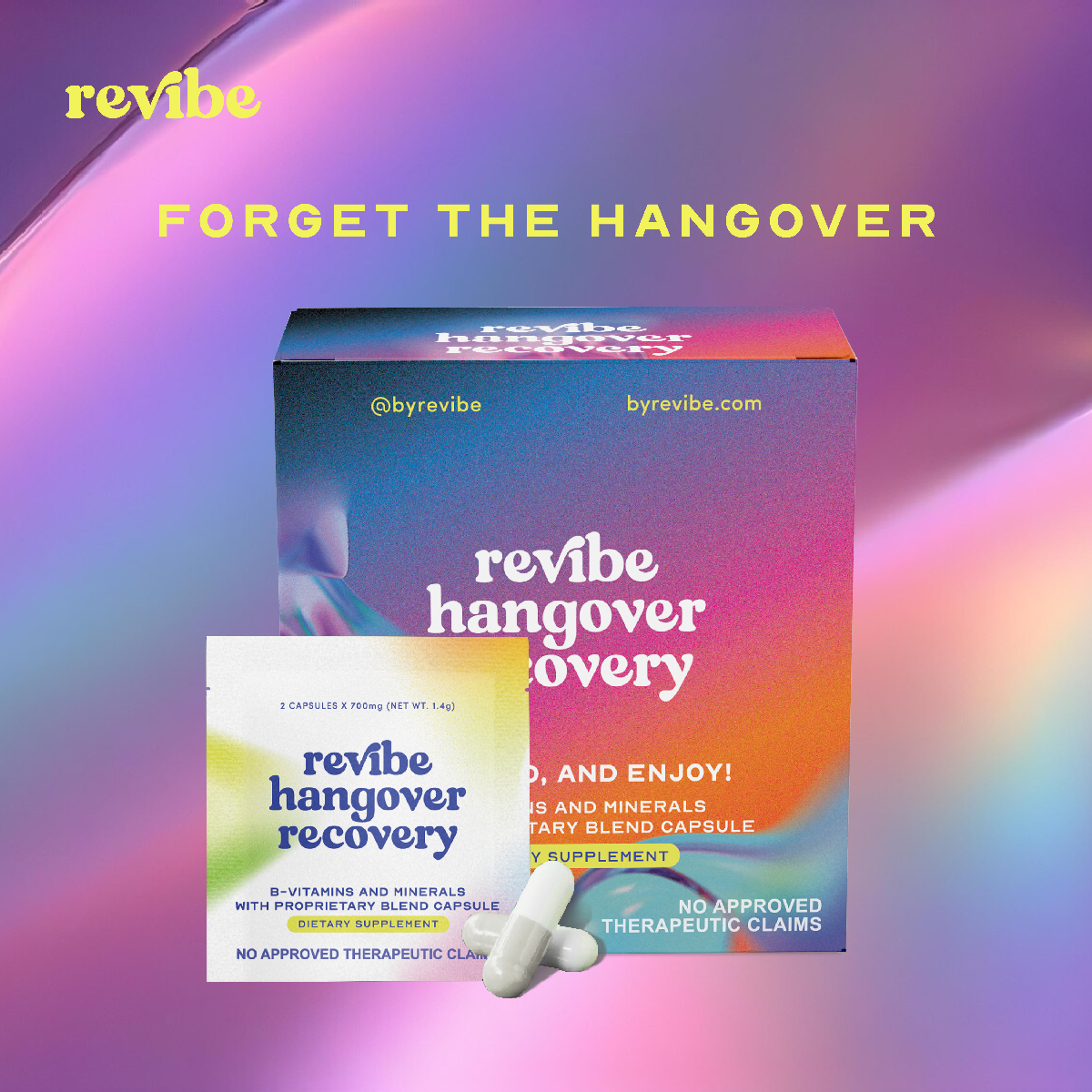 Revibe Anti Hangover & Recovery Pills - Box of 5 (Party & Liver Shield, Natural Alcohol Defense)
